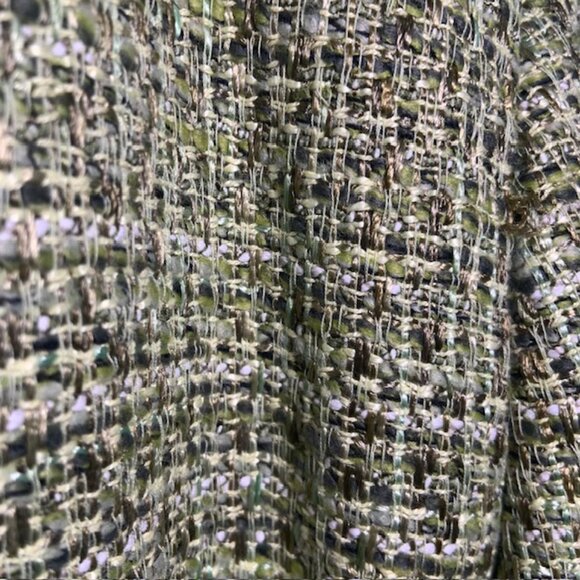 Talbots Collarless Tweed Blazer Eyelash Fringe Trim Preppy Old Money - Size 4 - Picture 7 of 12